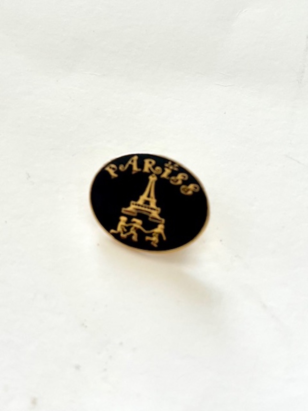 Vintage Paris Souvenir Enamel Lapel Pin.